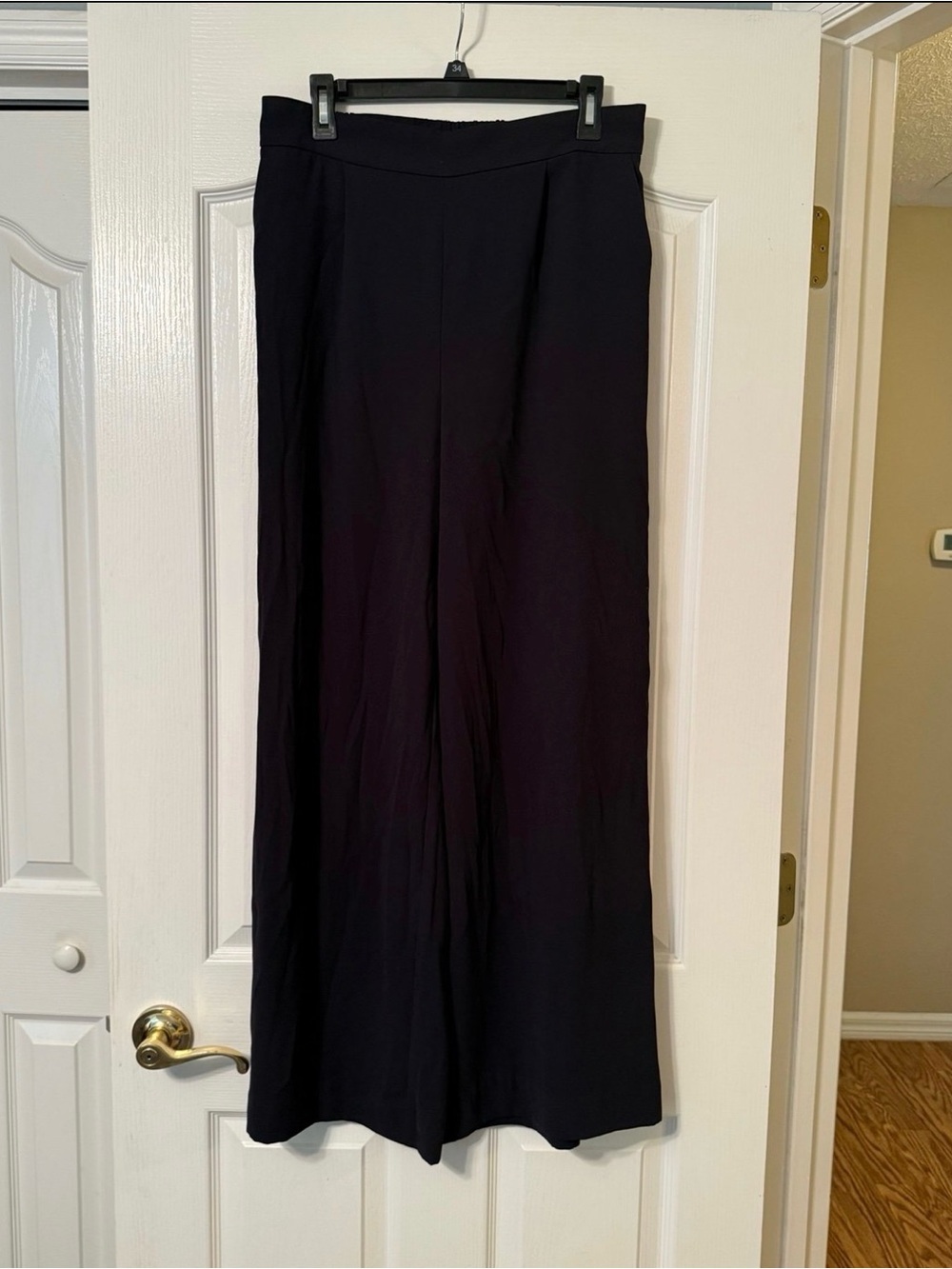 Madewell Women's Large Black Pull-On Wide Leg Pants High Rise
